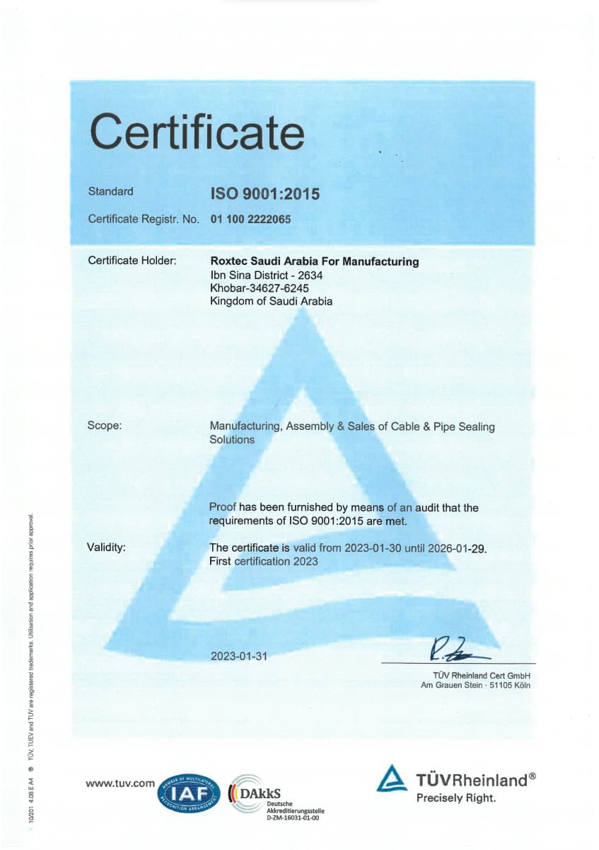 ISO 9001 证书 酷游KU游官网
 Saudi Arabia For Manufacturing