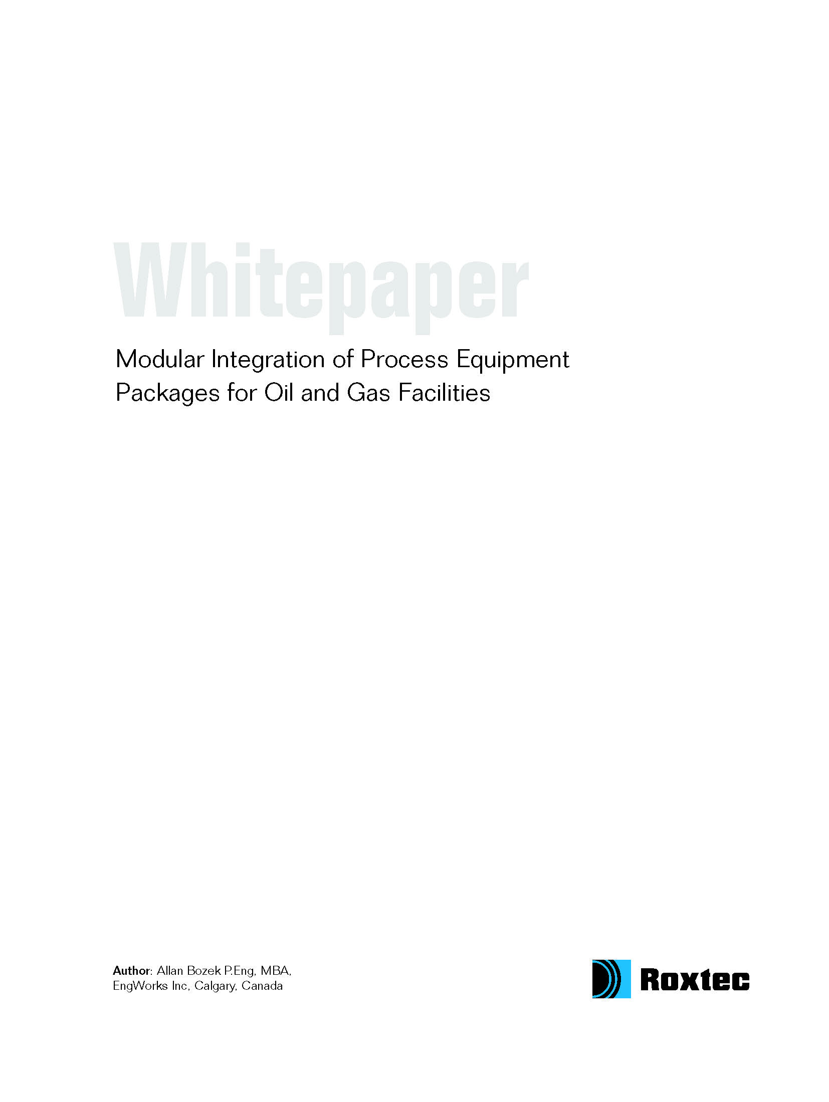 Whitepaper: Modular Integration of Process Equipment Packages for Oil and Gas Facilities