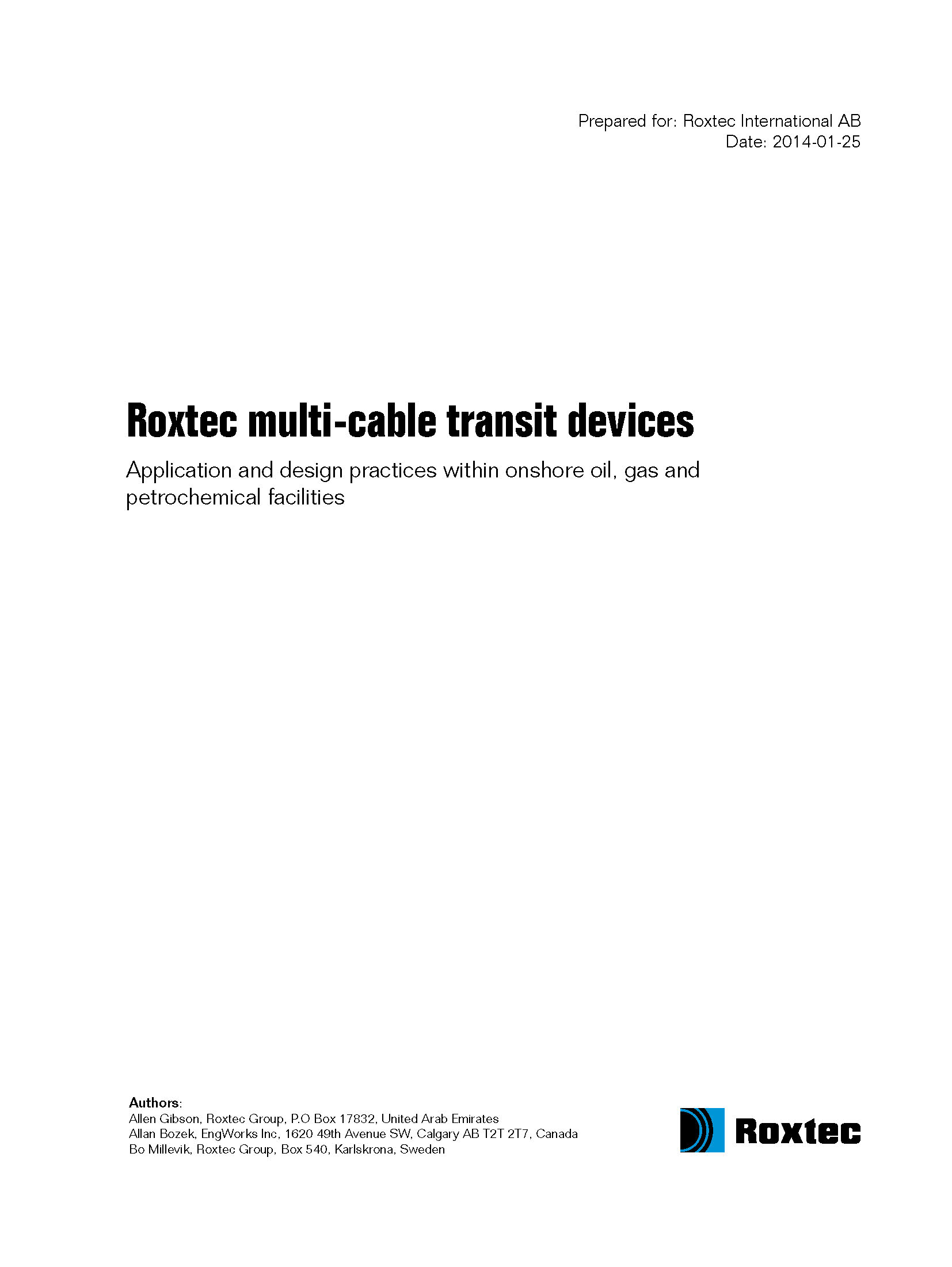 Whitepaper: Multicable transit devices within onshore oil, gas and petrochemical facilities